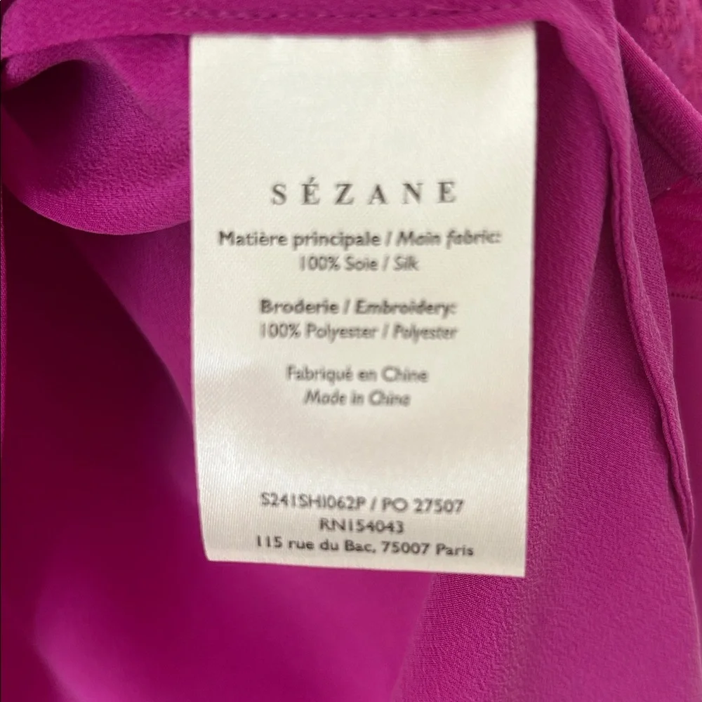 NWT Sezane 100% Silk Rosine Blouse - Picture 8 of 10